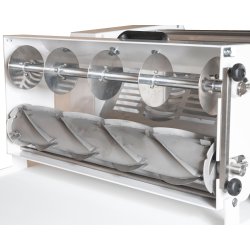 Laminadora de masa PM600 profesional de acero con rodillos ajustables y cintas a velocidad variable Laminadora de masa PM600 profesional de acero con rodillos ajustables y cintas a velocidad variable
