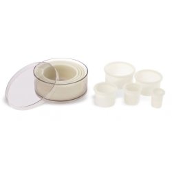 Caja de 9 cortapastas redondos lisos de poliglas