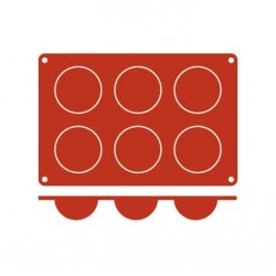 Molde de silicona de tamaño GN 1/3 en forma de Media Bola de 7 centímetros