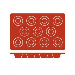 Molde de silicona de tamaño GN 1/3 en forma de Muffin