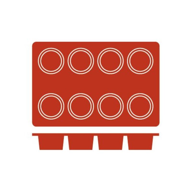 Molde de silicona de tamaño GN 1/3 en forma de Cilindro de 6 centímetros