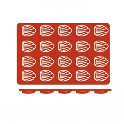 Molde de silicona de tamaño GN 1/3 en forma de Madalena de 3,8 x 3 centímetros