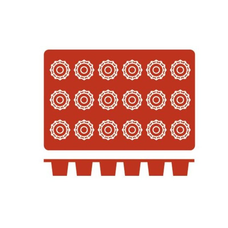 Molde de silicona de tamaño GN 1/3 en forma de Bordelais de 3,5 centímetros
