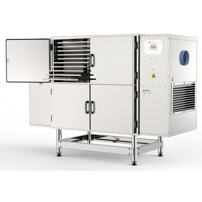 Deshidratador industrial BioMast Base WIFI de 40 bandejas 70x50 con control de humedad y pantalla táctil programable