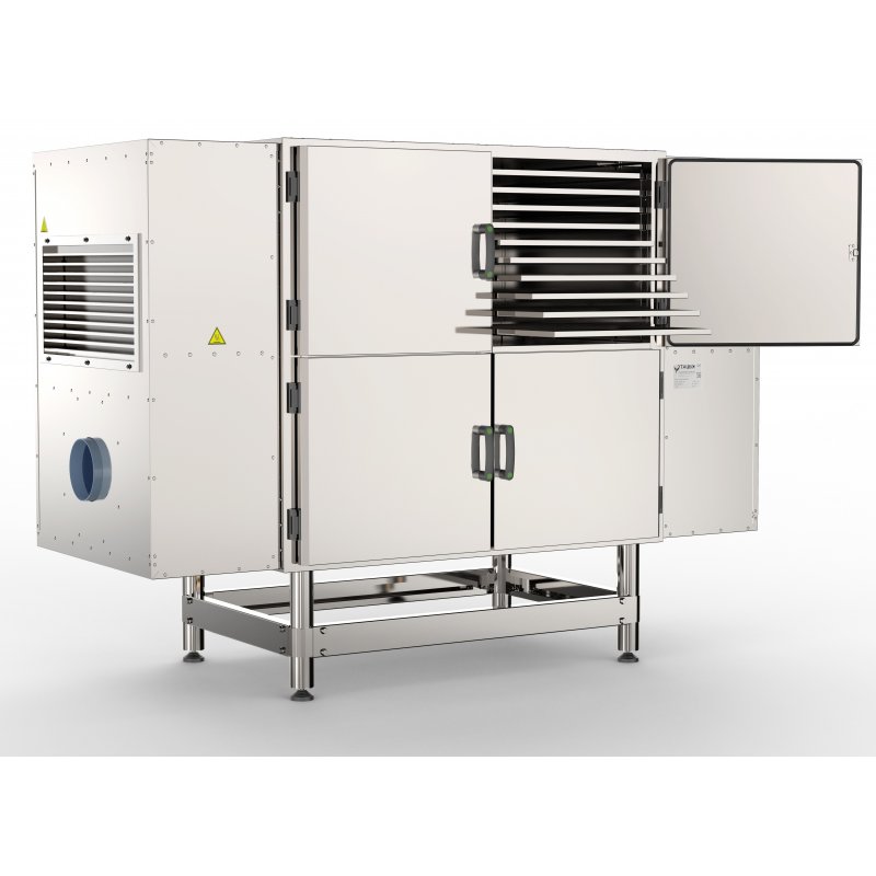 Deshidratador industrial BioMast Base Twin Wifi de 40 bandejas 70X50 de doble flujo y pantalla táctil programable