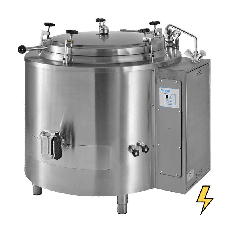 Marmita eléctrica indirecta fija con tapa de autoclave de 350 Litros SCPIA-300EEA