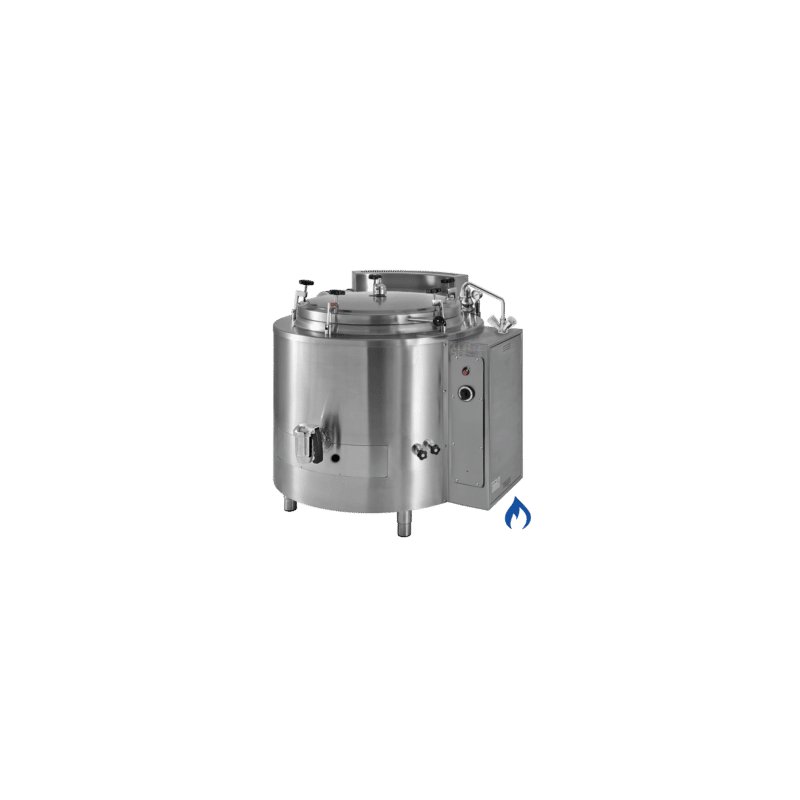 Marmita a gas indirecta con tapa autoclave de presión de 350 Litros SCPIA-300GA