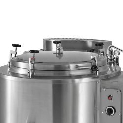 Marmita a gas indirecta con tapa autoclave de presión de 410 Litros SCPIA-400GA
