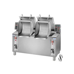 Cocedor de pasta elevable a vapor para pasta, arroz y legumbres de 150 +150 litros CPVR2-150 2 cubas
