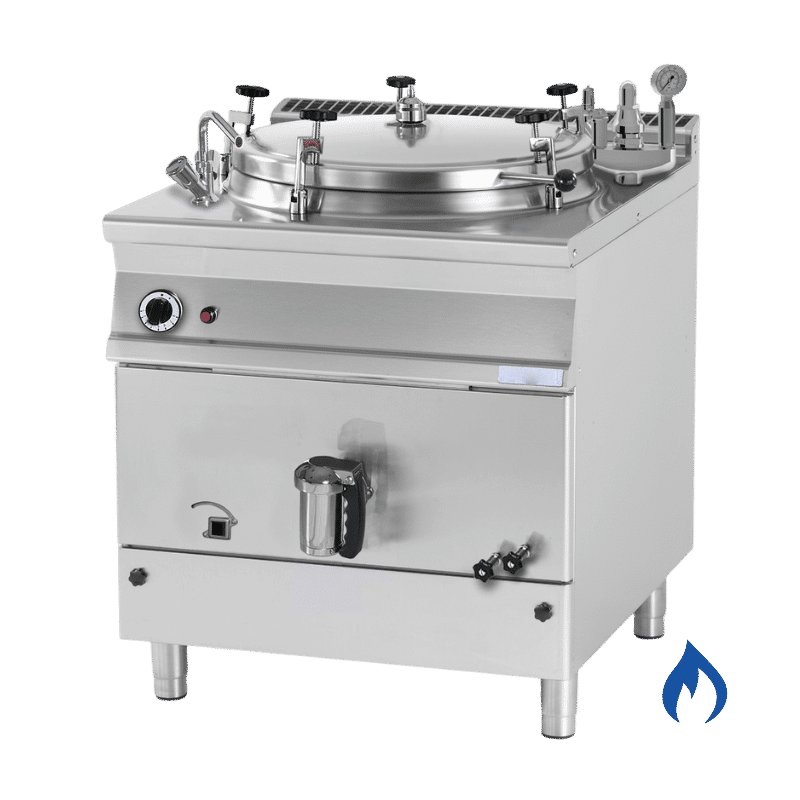 Marmita a gas indirecta modular con autoclave de 410 litros PIM-400GA