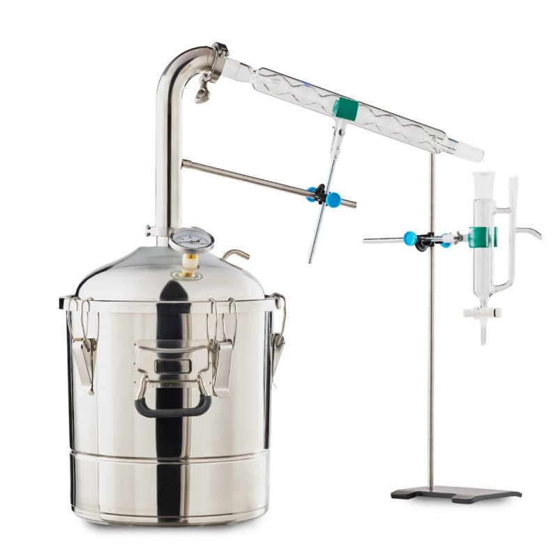 Extractor destilador de aceites esenciales para plantas, hierbas y flores de 20L