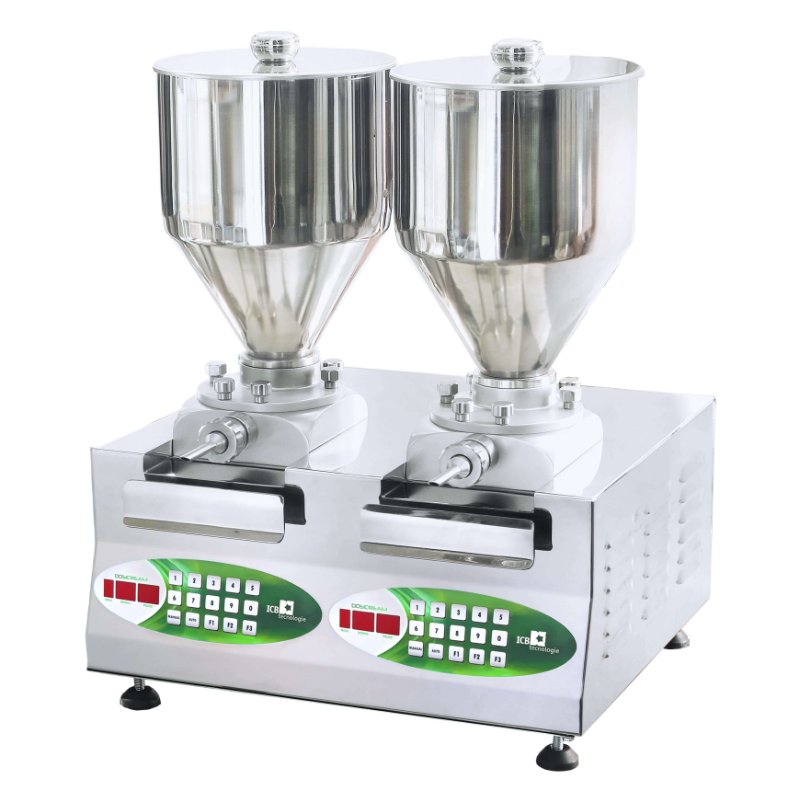 Inyectora dosificadora llenadora de engranajes eléctrica para pastelería y gastronomia con 2 tolvas 8,5 L