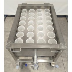 Mesa de desuerado con ruedas para la elaboración de quesos para moldes de medidas 900x600x700 mm
