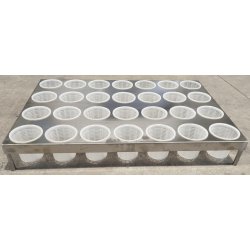 Mesa de desuerado con ruedas para la elaboración de quesos para moldes de medidas 900x600x700 mm