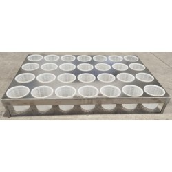 Mesa de desuerado con ruedas para la elaboración de quesos para moldes de medidas 900x600x700 mm