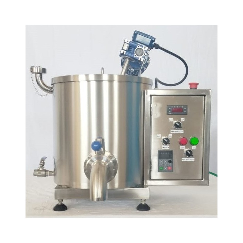 Mini pasteurizador para leche y quesos de 15 litros con variador de velocidad Scovali