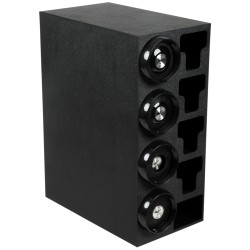 Mueble dispensador de vasos, tapas y pajitas de sobremesa con 4 dispensadores