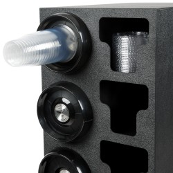 Mueble dispensador de vasos, tapas y pajitas de sobremesa con 4 dispensadores