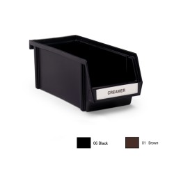 Cubeta dispensadora de autoservicio marrón para cubiertos y condimentos