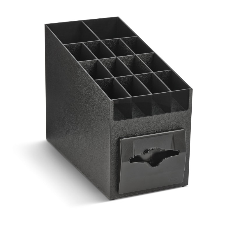 Organizador de sobremesa con servilletero y dispensador de vasos, tapas y condimentos