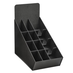 Organizador de sobremesa para vasos, tapas y condimentos con compartimentos ajustables