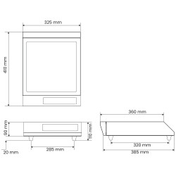 Placa de inducción profesional IP FIRST 35 D de 3500 W