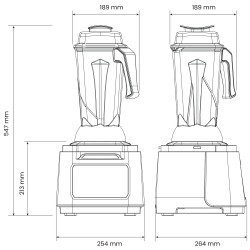 Batidora de vaso profesional PrepTech PRO D de 2,5 litros con programas