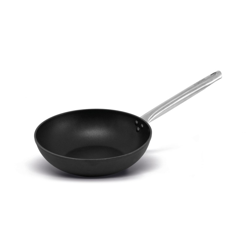 Wok antiadherente de aluminio Black Pro de 28 cm
