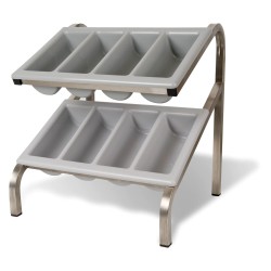 Soporte de acero inoxidable para bandeja portacubiertos GN 1/1