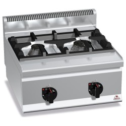 Cocina a gas industrial 2 fuegos High Power de sobremesa Plus 600