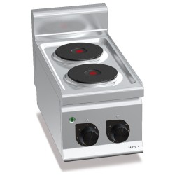 Cocina eléctrica industrial 2 placas de sobremesa Plus 600