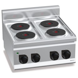 Cocina eléctrica industrial 4 placas de sobremesa Plus 600