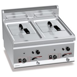 Freidora industrial a gas 8+8 litros doble cuba Plus 600