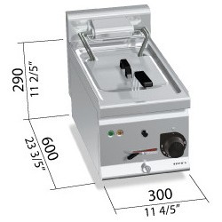 Freidora industrial eléctrica 10 litros 6 kW Berto's Plus 600