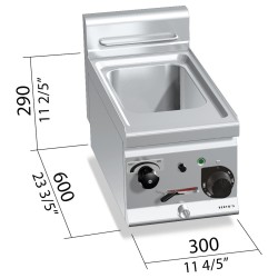 Cuece pastas eléctrico 11 litros de sobremesa Berto's Plus 600
