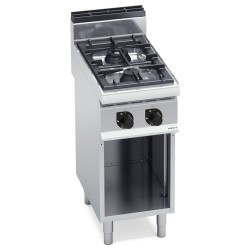 Cocina a gas industrial 2 fuegos con mueble Macros 700