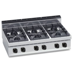 Cocina a gas industrial 6 fuegos Max Power de sobremesa Macros 700