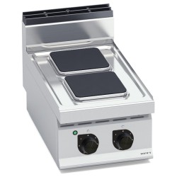 Cocina eléctrica industrial 2 placas cuadradas de sobremesa Macros 700