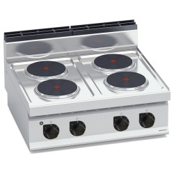 Cocina eléctrica industrial 4 placas redondas de sobremesa Macros 700