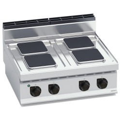 Cocina eléctrica industrial 4 placas cuadradas de sobremesa Macros 700