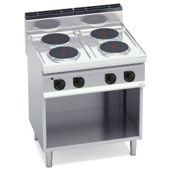 Cocina eléctrica industrial 4 placas redondas con mueble Macros 700