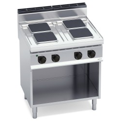 Cocina eléctrica industrial 4 placas cuadradas con mueble Macros 700