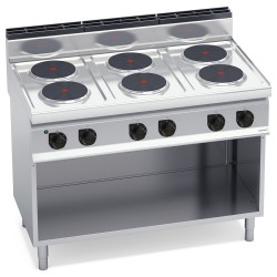 Cocina eléctrica industrial 6 placas redondas con mueble Macros 700