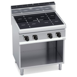 Cocina vitrocerámica industrial 4 zonas con mueble Macros 700