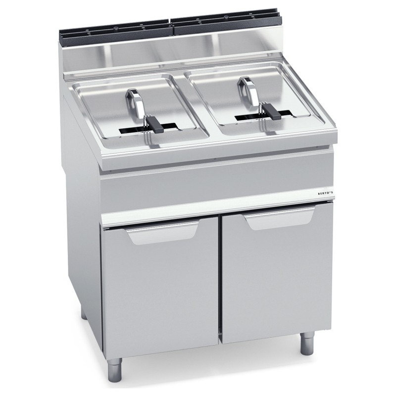 Freidora industrial a gas 20+20 litros con mueble Berto's Macros 700