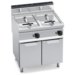 Freidora industrial a gas indirecta 18+18 litros con mueble Macros 700
