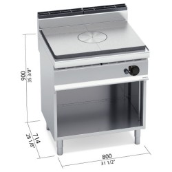 Placa radiante a gas coup de feu 13 kW con mueble Berto's Macros 700