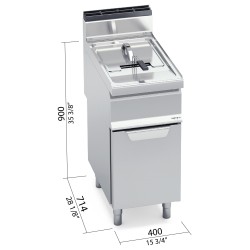 Freidora industrial a gas 15 litros con mueble Berto's Macros 700