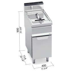 Freidora industrial a gas 20 litros con mueble Berto's Macros 700