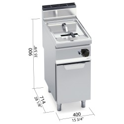 Freidora industrial a gas indirecta 18 litros con mueble Berto's Macros 700